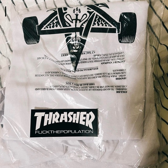 𖤐 FTP x THRASHER SKATEGOAT TEE + pink thrasher x FUCKTHEPOPULATION sticker - Picture 5 of 13